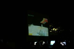 Quake3Arena match on screen