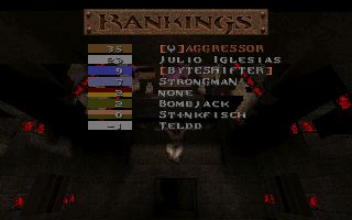 Screenshot of a Quake scoreboard anno 1997