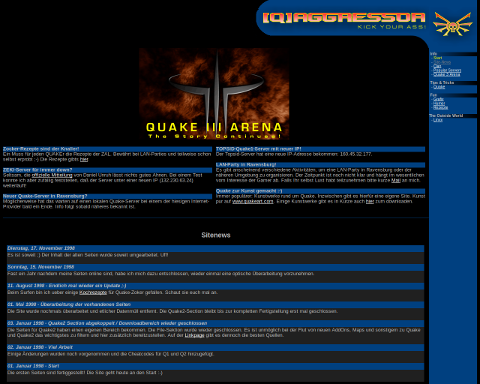The "Quake" pages redesigned, November 17, 1998