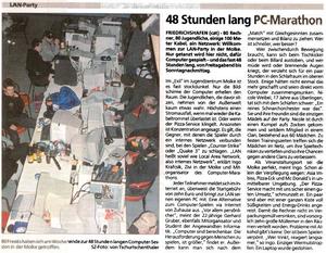 Local newspaper report about this lanparty. Note the guys in the upper part of the picture. That's our bunch :-)