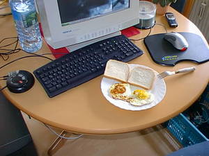 My meal. Toast and fried eggs.