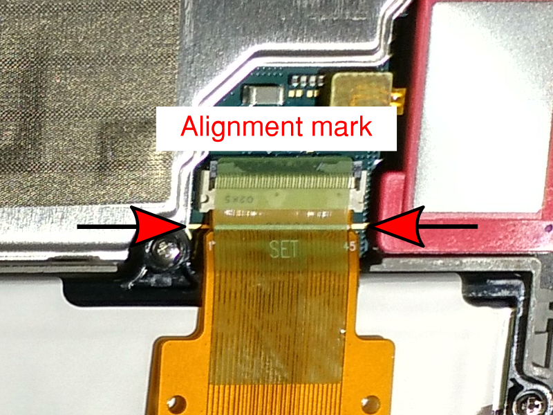 Alignment mark for the ribbon cables